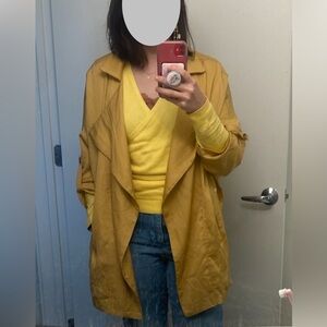 Mid length Mustard Yellow Trench Coat